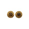 VINTAGE CHANEL EARRINGS ROUND TIGER EYE GOLD ACCESSORY 90337680