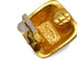 VINTAGE CHANEL EARRINGS SQUARE COCOMARK LOGO GOLD ACCESSORY 99A 90338377