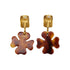 VINTAGE CHANEL EARRINGS SWING COCOMARK CLOVER TORTOISESHELL GOLD ACCESSORY 95P 90314401