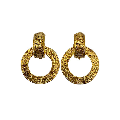 VINTAGE CHANEL EARRINGS SWING GOLD ACCESSORY 90322035