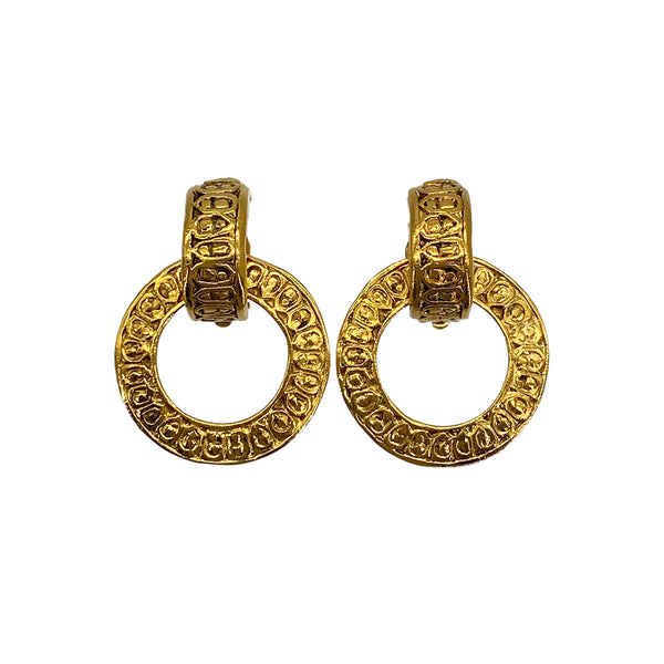 VINTAGE CHANEL EARRINGS SWING GOLD ACCESSORY 90322035