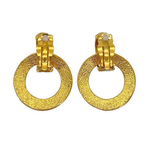 VINTAGE CHANEL EARRINGS SWING GOLD ACCESSORY 90322035