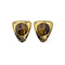 VINTAGE CHANEL EARRINGS TIGER EYE COCOMARK BROWN GOLD ACCESSORY 97P 90321043