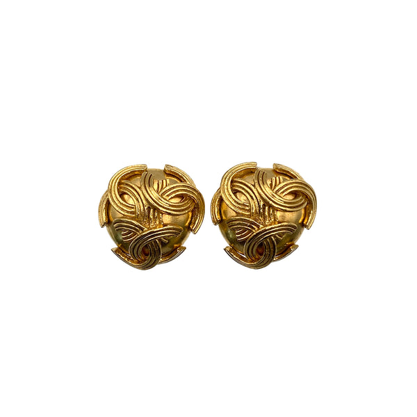 VINTAGE CHANEL EARRINGS TRIPLE COCOMARK ACCESSORY 94A 90326225