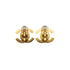 VINTAGE CHANEL EARRINGS TURN LOCK COCOMARK GOLD ACCESSORY 96P 90335636