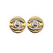 VINTAGE CHANEL EARRINGS TURN LOCK COCOMARK GOLD SILVER ACCESSORY 97A 90321126