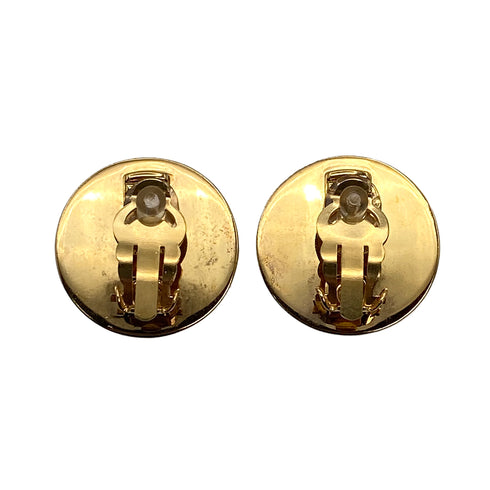 VINTAGE CHANEL EARRINGS TURN LOCK COCOMARK GOLD SILVER ACCESSORY 97A 90321126