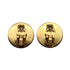 VINTAGE CHANEL EARRINGS TURN LOCK COCOMARK GOLD SILVER ACCESSORY 97A 90321126