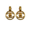 VINTAGE CHANEL EARRINGS TURN LOCK COCOMARK ROUND SWING GOLD ACCESSORY 97P 90335904