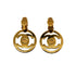 VINTAGE CHANEL EARRINGS TURN LOCK COCOMARK ROUND SWING GOLD ACCESSORY 97P 90335904