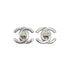 VINTAGE CHANEL EARRINGS TURN LOCK COCOMARK SILVER ACCESSORY 96P 90322036