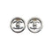 VINTAGE CHANEL EARRINGS TURN LOCK COCOMARK SILVER ACCESSORY 97P 90319594