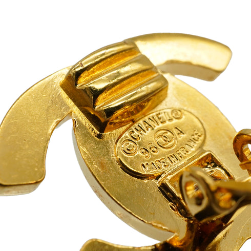 VINTAGE CHANEL EARRINGS TURN LOCK GOLD ACCESSORY 96A 90339139