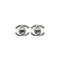 VINTAGE CHANEL EARRINGS TURN LOCK SILVER ACCESSORY 96A 90328936