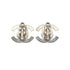 VINTAGE CHANEL EARRINGS TURN LOCK SILVER ACCESSORY 97P 90321125