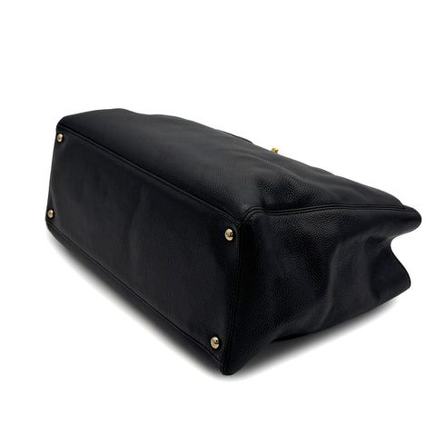 VINTAGE CHANEL EXECUTIVE TOTE BAG BLACK LEATHER 90314385