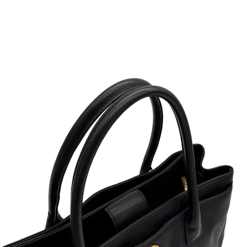 VINTAGE CHANEL EXECUTIVE TOTE BAG BLACK LEATHER 90314385