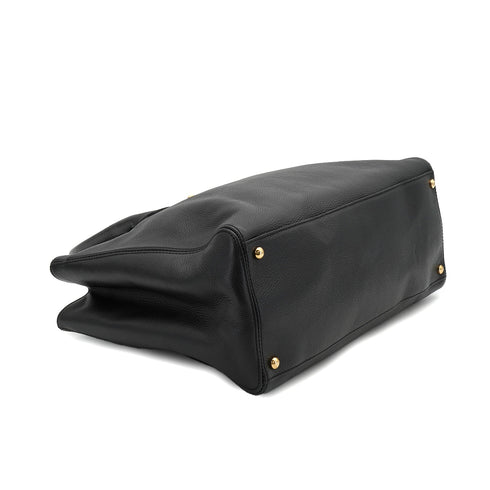 VINTAGE CHANEL EXECUTIVE TOTE SHOULDER BAG BLACK LEATHER GOLD HARDWARE 90334143
