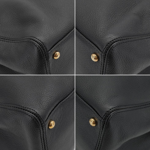 VINTAGE CHANEL EXECUTIVE TOTE SHOULDER BAG BLACK LEATHER GOLD HARDWARE 90334143