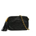 VINTAGE CHANEL FRINGE CHAIN SHUOLDER BAG BLACK LAMB SKIN GOLD HARDWARE 90348232