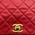 VINTAGE CHANEL FULL FLAP CHAIN SHOULDER BAG RED LAMB SKIN GOLD HARDWARE 90322918
