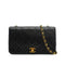 VINTAGE CHANEL FULL FLAP CHAIN SHUOLDER BAG BLACK LAMB SKIN GOLD HARDWARE 90333747