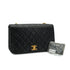 VINTAGE CHANEL FULL FLAP CHAIN SHUOLDER BAG BLACK LAMB SKIN GOLD HARDWARE 90334144