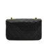 VINTAGE CHANEL FULL FLAP CHAIN SHUOLDER BAG BLACK LAMB SKIN GOLD HARDWARE 90334144