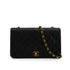 VINTAGE CHANEL FULL FLAP CHAIN SHUOLDER BAG BLACK LAMB SKIN GOLD HARDWARE 90335298