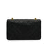VINTAGE CHANEL FULL FLAP CHAIN SHUOLDER BAG BLACK LAMB SKIN GOLD HARDWARE 90335298