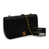 VINTAGE CHANEL FULL FLAP CHAIN SHUOLDER BAG BLACK LAMB SKIN GOLD HARDWARE 90335594