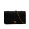 VINTAGE CHANEL FULL FLAP CHAIN SHUOLDER BAG BLACK LAMB SKIN GOLD HARDWARE 90335594