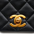VINTAGE CHANEL FULL FLAP CHAIN SHUOLDER BAG BLACK LAMB SKIN GOLD HARDWARE 90335594