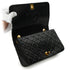 VINTAGE CHANEL FULL FLAP CHAIN SHUOLDER BAG BLACK LAMB SKIN GOLD HARDWARE 90335594