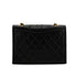 VINTAGE CHANEL FULL FLAP CHAIN SHUOLDER BAG BLACK LAMB SKIN GOLD HARDWARE 90337655