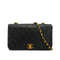 VINTAGE CHANEL FULL FLAP CHAIN SHUOLDER BAG BLACK LAMB SKIN GOLD HARDWARE 90338342
