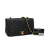 VINTAGE CHANEL FULL FLAP CHAIN SHUOLDER BAG BLACK LAMB SKIN GOLD HARDWARE 90338342