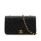 VINTAGE CHANEL FULL FLAP CHAIN SHUOLDER BAG BLACK LAMB SKIN GOLD HARDWARE 90339943