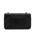 VINTAGE CHANEL FULL FLAP CHAIN SHUOLDER BAG BLACK LAMB SKIN GOLD HARDWARE 90339943