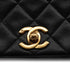 VINTAGE CHANEL FULL FLAP CHAIN SHUOLDER BAG BLACK LAMB SKIN GOLD HARDWARE 90339943