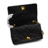 VINTAGE CHANEL FULL FLAP CHAIN SHUOLDER BAG BLACK LAMB SKIN GOLD HARDWARE 90341718