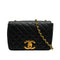 VINTAGE CHANEL FULL FLAP BIG COCO CHAIN SHUOLDER BAG BLACK LAMB SKIN GOLD HARDWARE 90341722