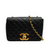 VINTAGE CHANEL FULL FLAP BIG COCO CHAIN SHUOLDER BAG BLACK LAMB SKIN GOLD HARDWARE 90341722