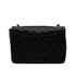 VINTAGE CHANEL FULL FLAP BIG COCO CHAIN SHUOLDER BAG BLACK LAMB SKIN GOLD HARDWARE 90341722