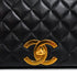 VINTAGE CHANEL FULL FLAP BIG COCO CHAIN SHUOLDER BAG BLACK LAMB SKIN GOLD HARDWARE 90341722
