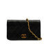 VINTAGE CHANEL FULL FLAP CHAIN SHUOLDER BAG BLACK LAMB SKIN GOLD HARDWARE 90341825