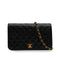 VINTAGE CHANEL FULL FLAP CHAIN SHUOLDER BAG BLACK LAMB SKIN GOLD HARDWARE 90342730