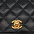VINTAGE CHANEL FULL FLAP CHAIN SHUOLDER BAG BLACK LAMB SKIN GOLD HARDWARE 90342730
