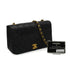 VINTAGE CHANEL FULL FLAP CHAIN SHUOLDER BAG BLACK LAMB SKIN GOLD HARDWARE 90343235