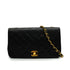 VINTAGE CHANEL FULL FLAP CHAIN SHUOLDER BAG BLACK LAMB SKIN GOLD HARDWARE 90343928